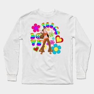 Brown Hippy Chick Long Sleeve T-Shirt